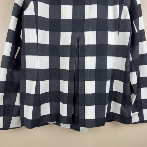 Banana Republic Women’s Plaid Black/White Double-Breasted Pea Coat Size S - Picture 8 of 16